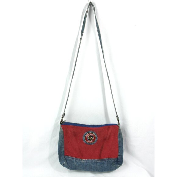 Vintage Sasson University Denim Jeans Zippered Crossbody Handbag Purse 1980s - Picture 3 of 14
